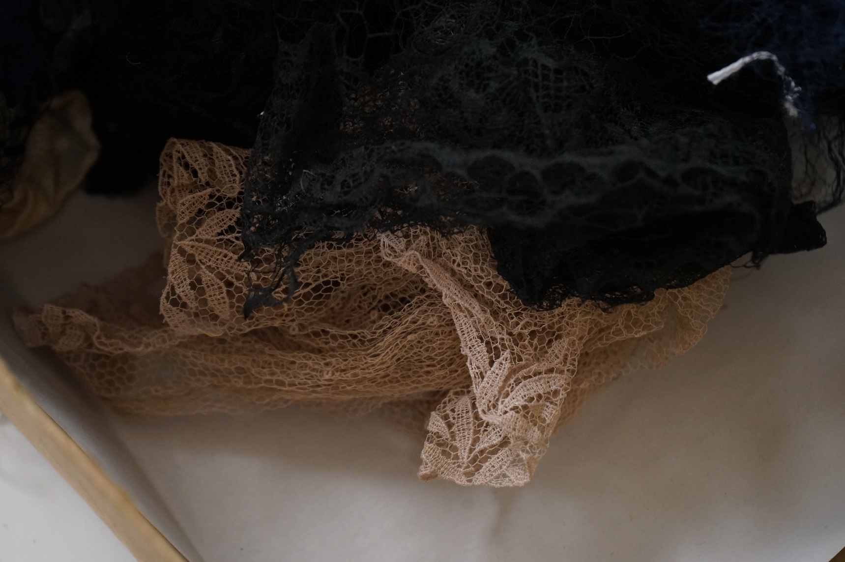 A large collection of hat veiling and netting from the early 20th century to mid 20th century.